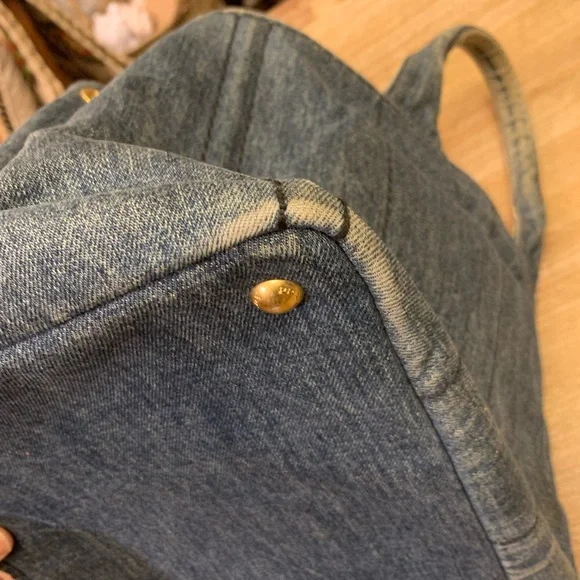 Prada  Canapa Blue Denim Tote - Picture 13 of 16